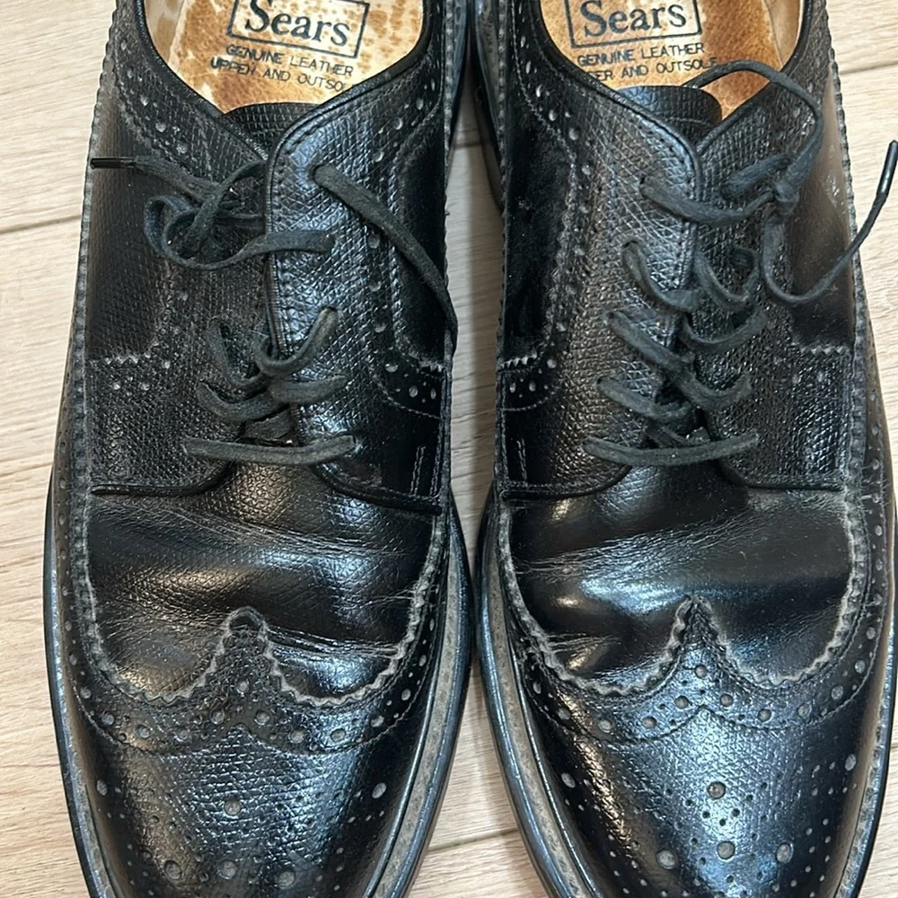 Vintage 70s Sears Men’s Wingtip Dress Shoes 9.5D